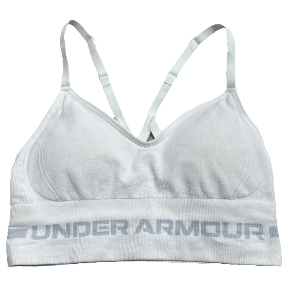 NWT Under Armour Seamless  Low Long Bra White XS Compression Light Support